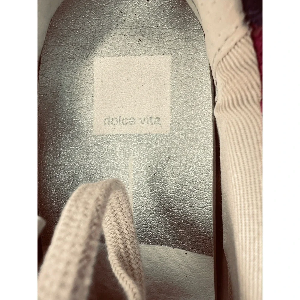 Dolce Vita Womens Pink Leather Suede Lace Up Retro Sneakers Gum Sole‎ Size 9